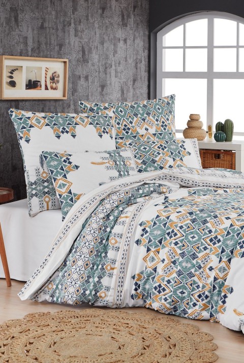Mallorca Tek Kişilik Nevresim Takımı  160 x 220  Beyaz-Açık Yeşil