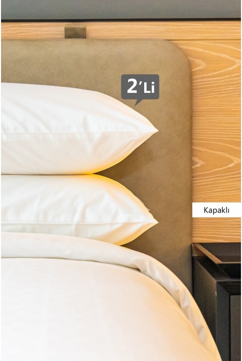 Micro Classic 2'li Sıvı Su Geçirmez Kapaklı Yastık Koruyucu Alezi 50x70 Cm  50 x 70  Beyaz