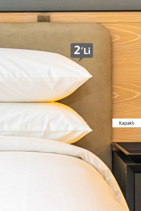 Micro Classic 2'li Sıvı Su Geçirmez Kapaklı Yastık Koruyucu Alezi 50x70 Cm  50 x 70  Beyaz