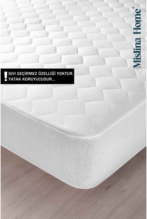 Mislina Kapitone Eko Tek Kişilik Yatak Koruyucu Fitted 120x200  120 x 200  Beyaz..