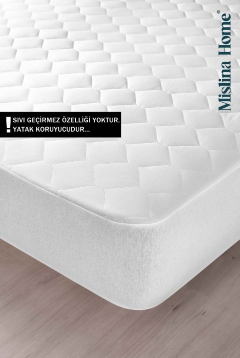 Mislina Kapitone Eko Tek Kişilik Yatak Koruyucu Fitted 120x200  120 x 200  Beyaz..