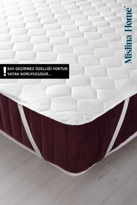 Mislina Kapitone Eko Tek Kişilik Yatak Koruyucu Ped 120x200 120 x 200   Beyaz..