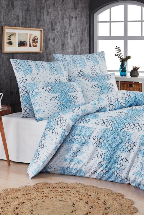 Mykonos Tek Kişilik Nevresim Seti Çarşafsız  160 x 220  Mavi