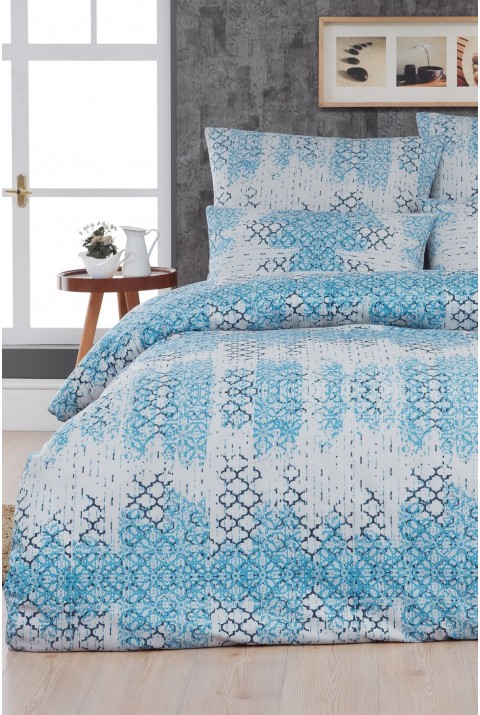 Mykonos Tek Kişilik Nevresim Takımı  160 x 220  Mavi