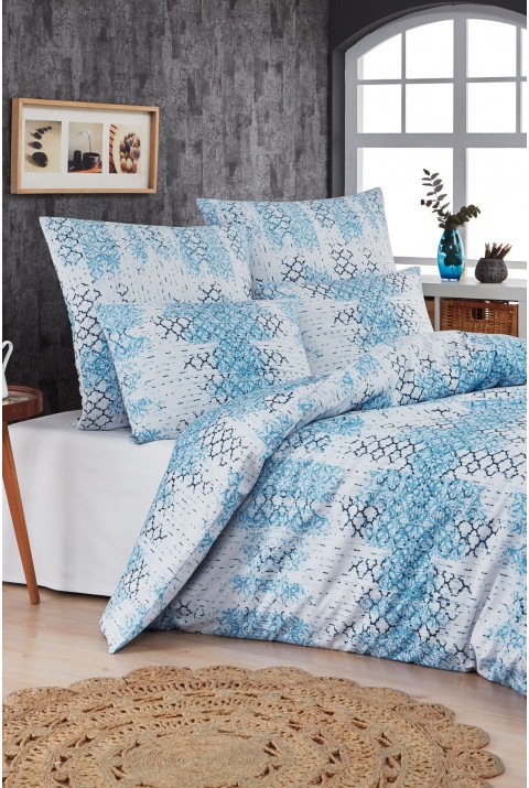 Mykonos Tek Kişilik Nevresim Takımı  160 x 220  Mavi
