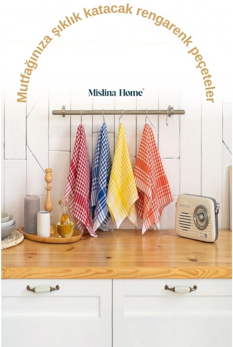 Pötikareli 5'li Sarı Alman Servis Peçetesi Mutfak Havlusu Beslenme Örtüsü Kurulama Bezi 47x67cm  47 x 67  Sarı