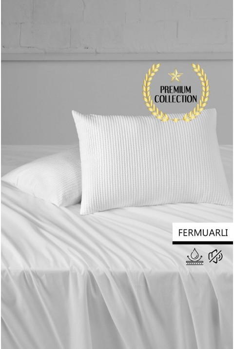 Premium Sıvı Su Geçirmez Fermuarlı Yastık Koruyucu Alezi 50x70 Cm  50 x 70  Beyaz