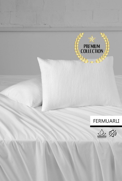 Premium Sıvı Su Geçirmez Fermuarlı Yastık Koruyucu Alezi 50x70 Cm  50 x 70  Beyaz