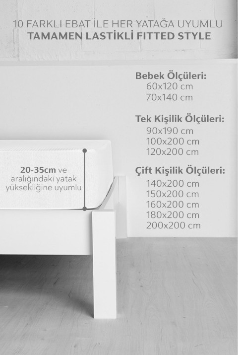 Premium Sıvı Su Geçirmez Fitted Full Kenar Tek Kişilik Çift Kişilik Sessiz Yatak Koruyucu Alez  160 x 200  Beyaz