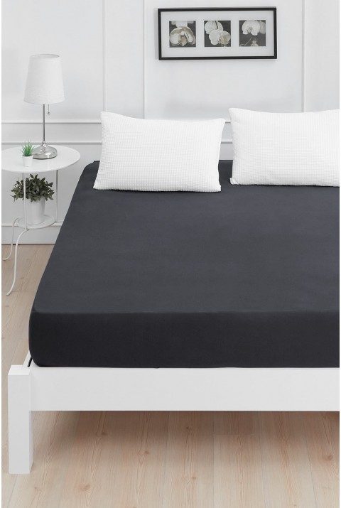 Roza Bebek Çocuk Lastikli Penye Çarşaf Antrasit 120 x 200 120 x 200  Antrasit