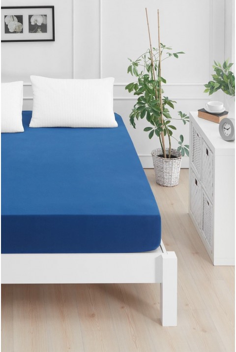 Roza Çift Kişilik Lastikli Penye Çarşaf Lacivert Çift Kişilik 140 x 200  Lacivert