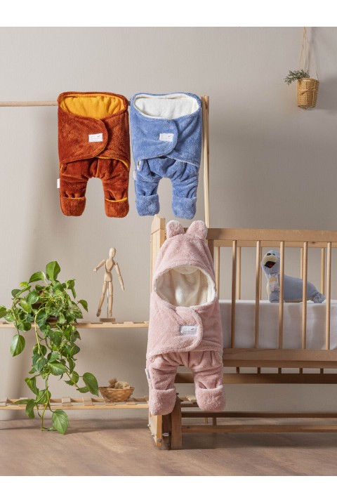 Tarçın Baby Wellsoft Yeni Doğan Bebek Dış Kundak Uyku Tulumu Pudra/pembe 0-3 AY  Erkek PUDRA