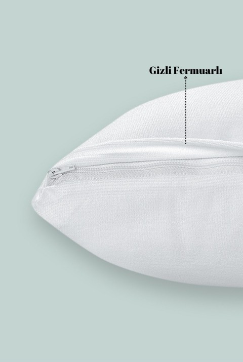 Terry Cotton Pamuklu 4'Lü Fermuarlı Sıvı Su Geçirmez Sessiz Yastık Koruyucu Alez 50x70 Cm  50 x 70  Beyaz